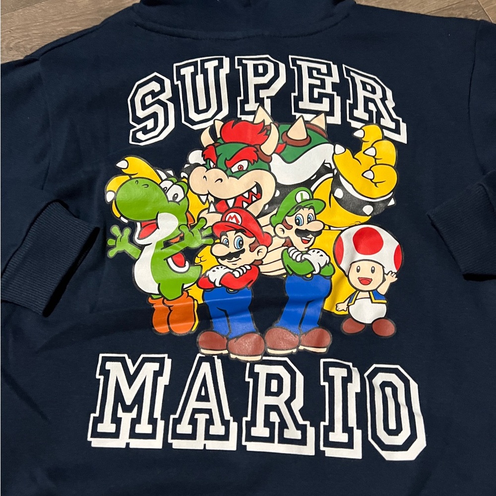 Super Mario Pull Over Hoodie Size 6/7 New - Picture 4 of 4